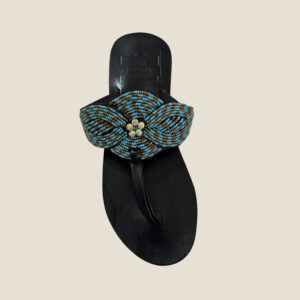 Bahari – Turquoise & Gold Beaded African Sandals