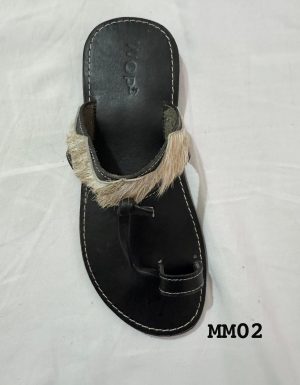 Savannah Stride Slip on Sandal with White Top Fur