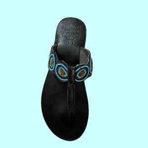 "Desert Oasis" Maasai Beaded Genuine Leather Thong Sandals