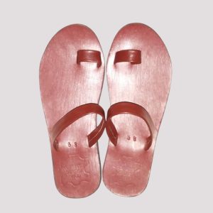 Handcrafted Reddish-Brown Leather Unisex Sandals