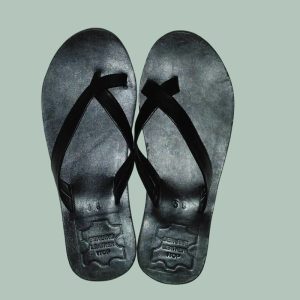 Classic Black "Tumaini" Cross-Strap Leather Unisex Sandals