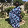 "Serenity Bloom" African Print Plus-Size Long Kaftan Dress