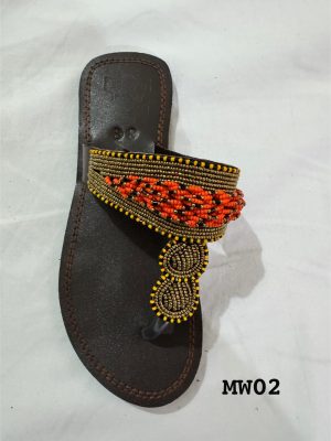 "Desert Bloom" Dark Brown Leather Sandals