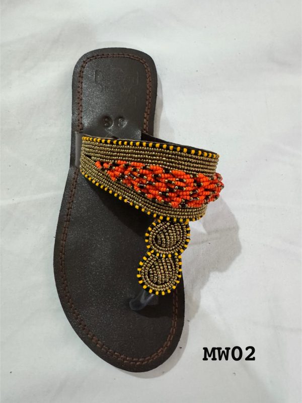 "Desert Bloom" Dark Brown Leather Sandals