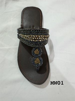 "Tribal Trekkers" Black Leather Sandals