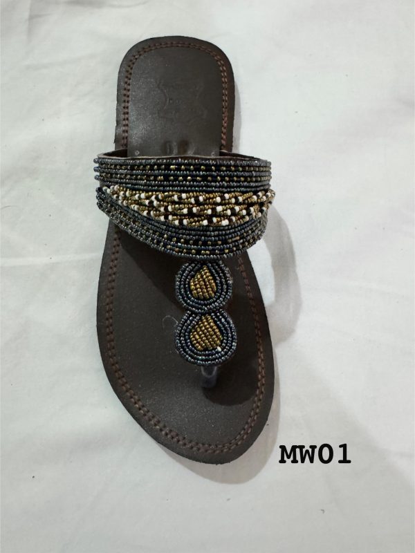 "Tribal Trekkers" Black Leather Sandals