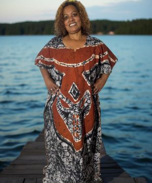 "Sunset Shores" Hand-Dyed Batik Maxi Dress
