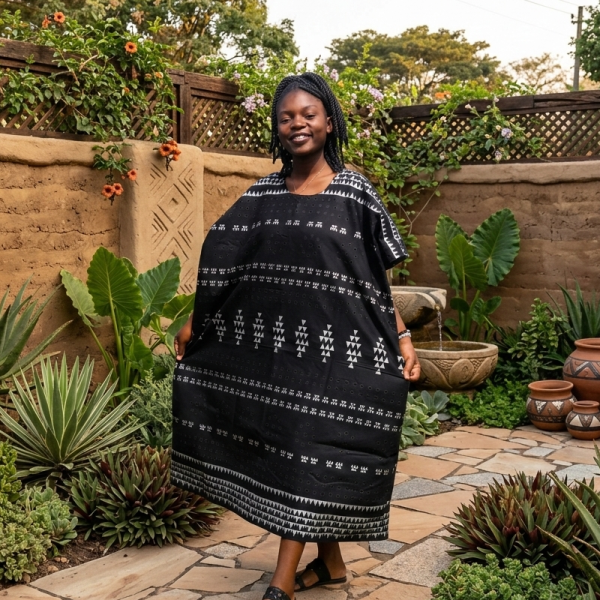 The"Black-Silver Zenzile" Kaftan